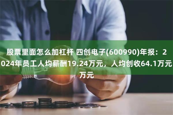 股票里面怎么加杠杆 四创电子(600990)年报：2024年员工人均薪酬19.24万元，人均创收64.1万元