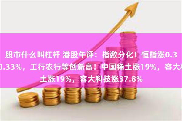 股市什么叫杠杆 港股午评：指数分化！恒指涨0.33%，科指跌0.33%，工行农行等创新高！中国稀土涨19%，容大科技涨37.8%