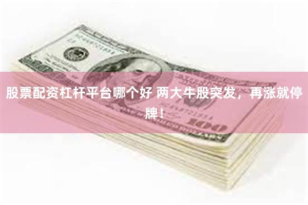 股票配资杠杆平台哪个好 两大牛股突发，再涨就停牌！