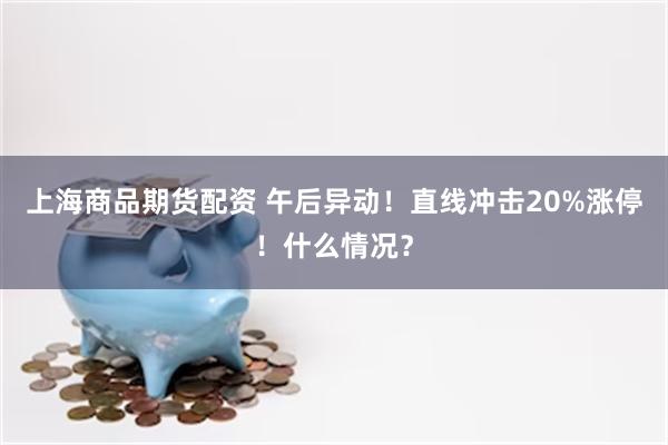 上海商品期货配资 午后异动！直线冲击20%涨停！什么情况？