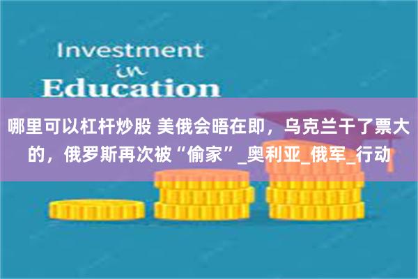 哪里可以杠杆炒股 美俄会晤在即，乌克兰干了票大的，俄罗斯再次被“偷家”_奥利亚_俄军_行动